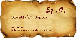 Szvatkó Ompoly névjegykártya