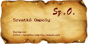 Szvatkó Ompoly névjegykártya